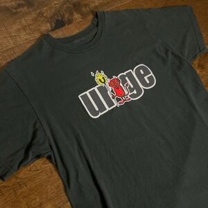 Urge Mens Graphic T-Shirt Gray Red Devil Skateboarding Short Sleeve Size Small